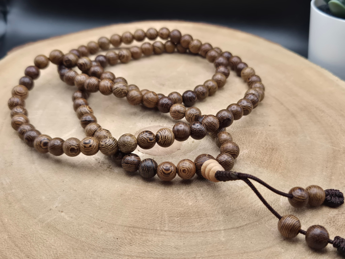 Agarholz Mala-Gebetskette | 108+1 Perlen | 8mm